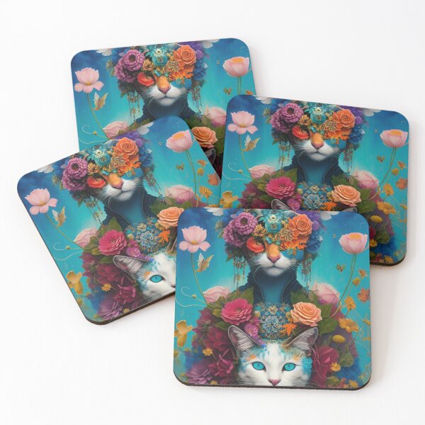 Item preview, Majestic Cat Portrait/ Floral Cat Shaman/ Fantasy Portrait designed and sold by Whisker Blossoms.