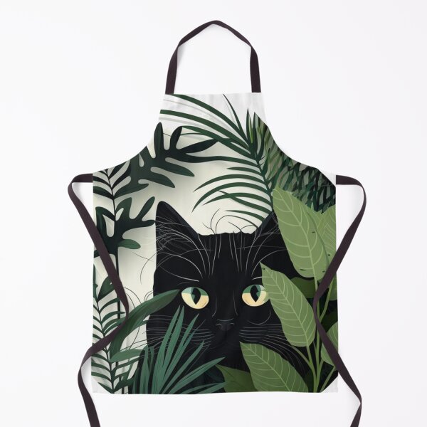 Item preview, Cute Black Cat Hiding In Botanical Garden Aesthetic designed and sold by Qitchup.