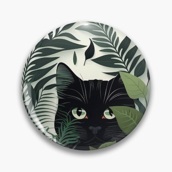 Item preview, Cute Black Cat Hiding In Botanical Garden Aesthetic designed and sold by Qitchup.
