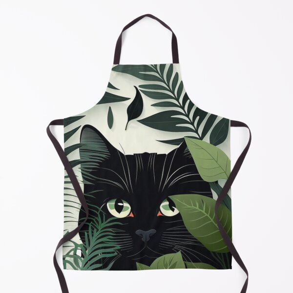 Item preview, Cute Black Cat Hiding In Botanical Garden Aesthetic designed and sold by Qitchup.