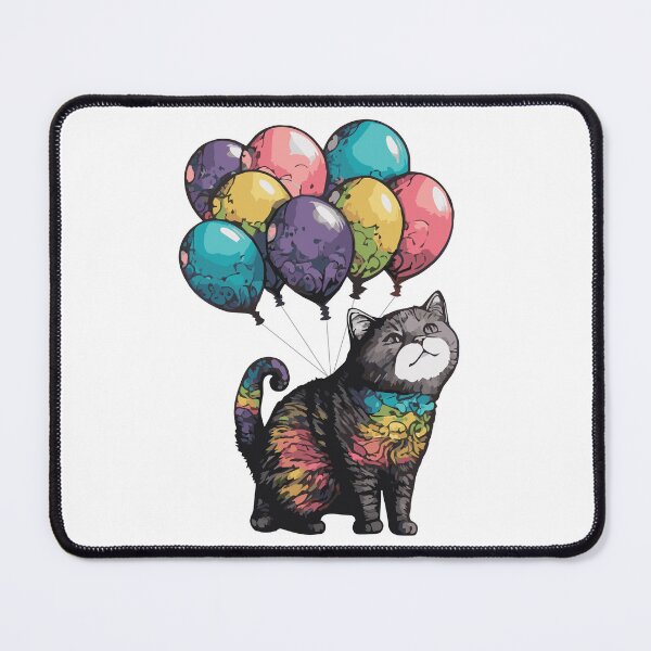 Item preview, Gato colorido y globos designed and sold by FOURWORDCREATE.