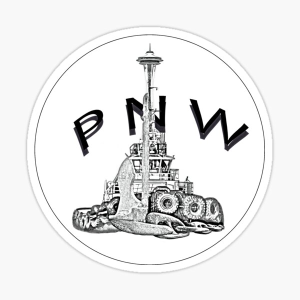 Foss Tug and Seattle Space Needle Design Sticker