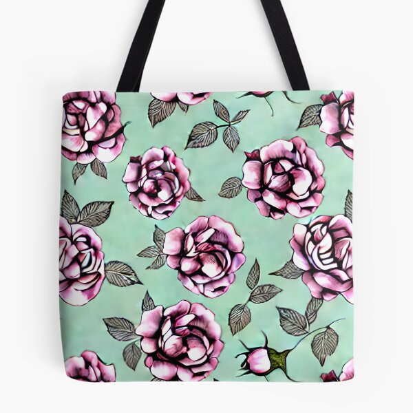 Item preview, Pink Roses Aqua Background designed and sold by Sweet  Zoe Shop.