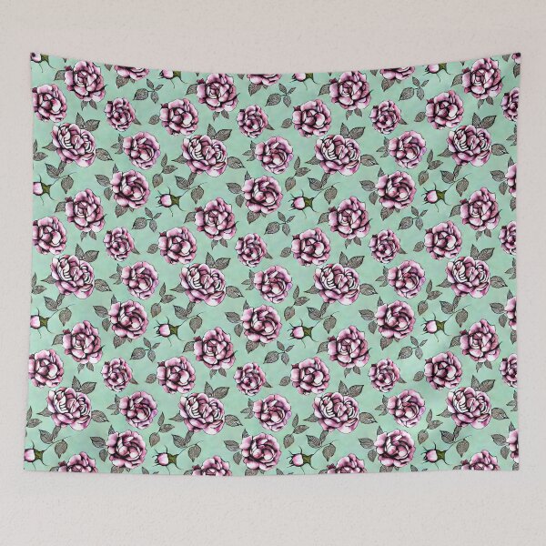 Item preview, Pink Roses Aqua Background designed and sold by Sweet  Zoe Shop.