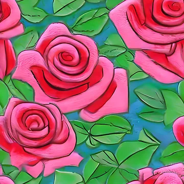 Artwork thumbnail, Red Roses Flowers Pattern by Sweet Zoe Shop