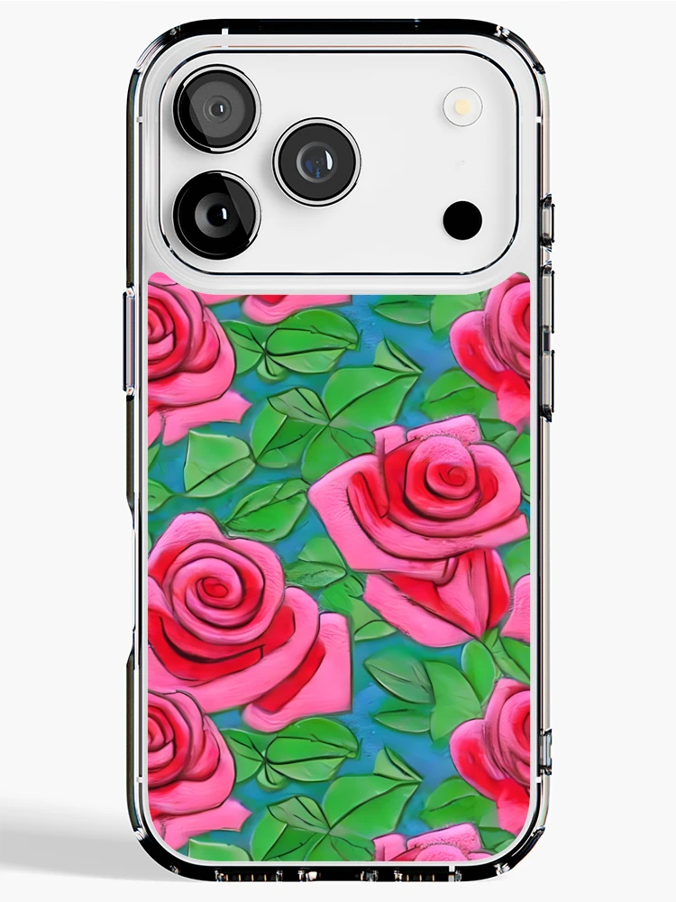 Thumbnail 1 of 5, iPhone Case, Red Roses Flowers Pattern designed and sold by Sweet Zoe Shop.