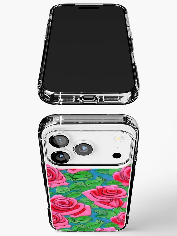 Thumbnail 3 of 5, iPhone Case, Red Roses Flowers Pattern designed and sold by Sweet Zoe Shop.