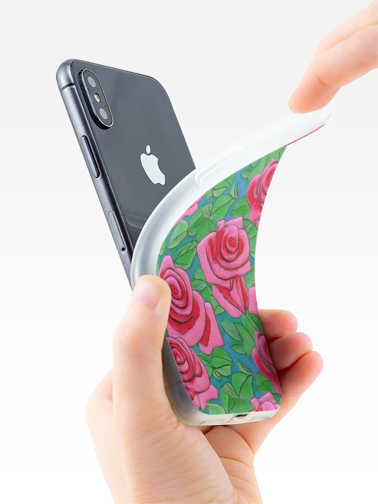 Thumbnail 4 of 5, iPhone Case, Red Roses Flowers Pattern designed and sold by Sweet Zoe Shop.