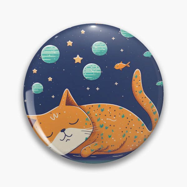 Item preview, Cat Dreaming About Fish and Space designed and sold by Verkansen.