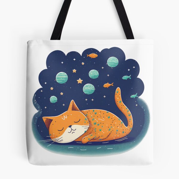 Item preview, Cat Dreaming About Fish and Space designed and sold by Verkansen.