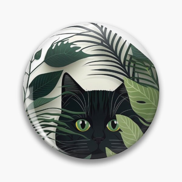 Item preview, Cute Black Cat Hiding In Botanical Garden Aesthetic designed and sold by Qitchup.