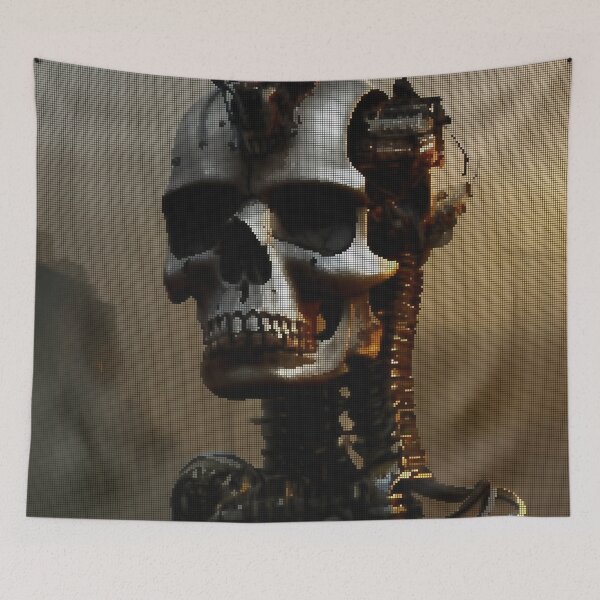 Item preview, Metal Skull Robotic 8-bit Pixel Art designed and sold by PixelDripped.