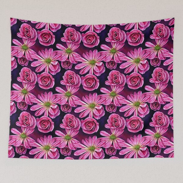 Item preview, Red Daisies and Roses Flowers Pattern designed and sold by Sweet  Zoe Shop.
