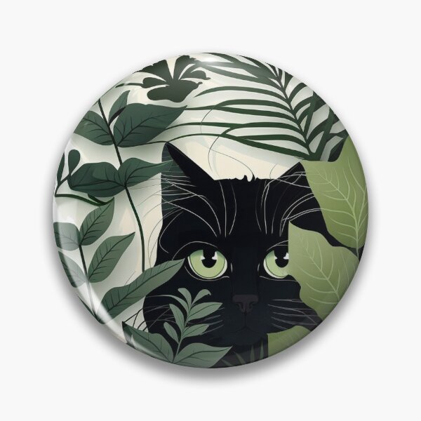 Item preview, Cute Black Cat Hiding In Botanical Garden Aesthetic designed and sold by Qitchup.