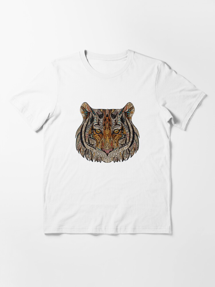 Big Face Tribal White Tiger T-Shirt