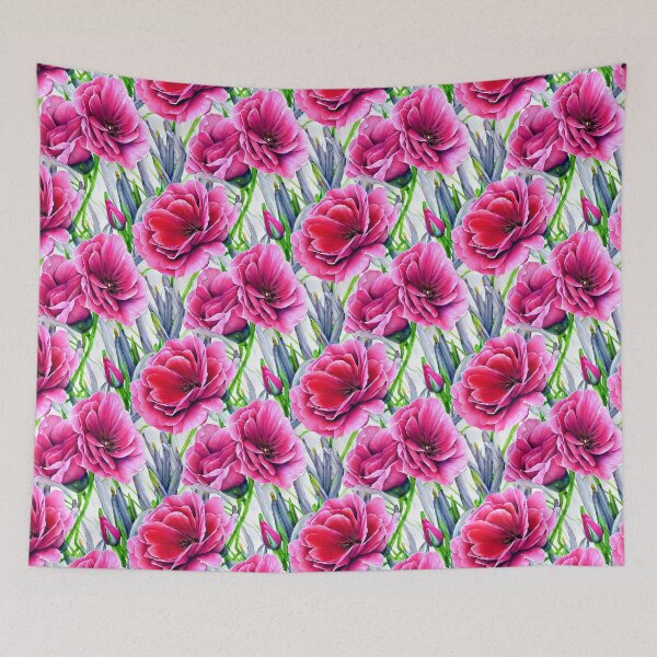 Item preview, Red Poppies Flower Pattern designed and sold by Sweet  Zoe Shop.