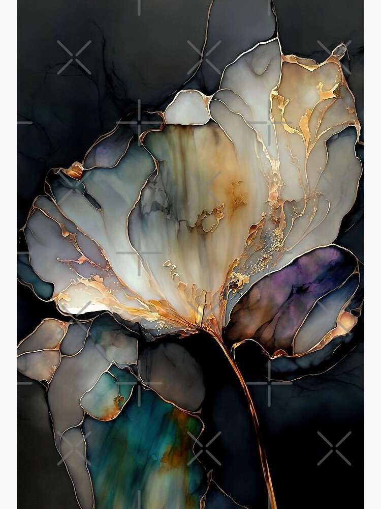 Magnolia Aurora - Abstract Alcohol Ink Resin Art | Canvas Print