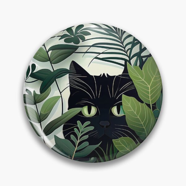 Item preview, Cute Black Cat Hiding In Botanical Garden Aesthetic designed and sold by Qitchup.