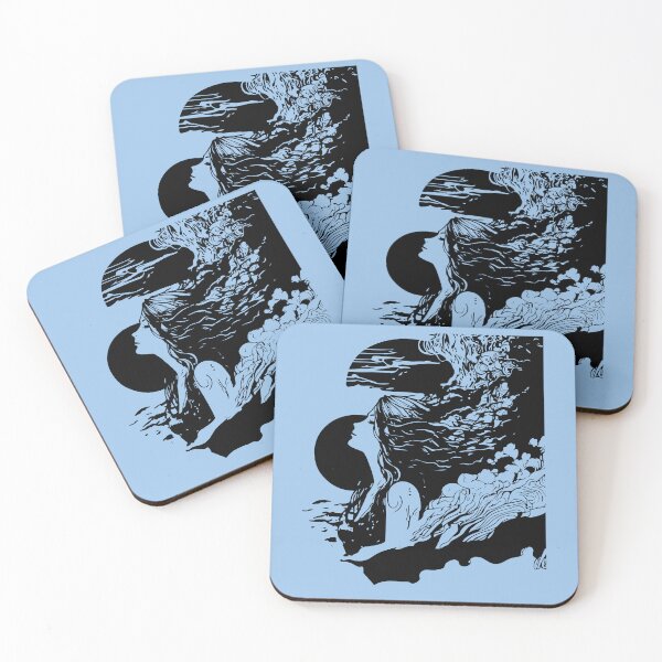 Item preview, Ocean Waves And A Girl Who Loves The Sea Black And White Version designed and sold by I Am Cuta.
