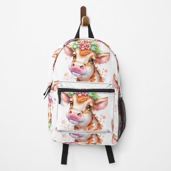 Vista previa del artículo con la obra «Adorable vaca en el campo de flores», diseñado y vendido por Fhfarms.