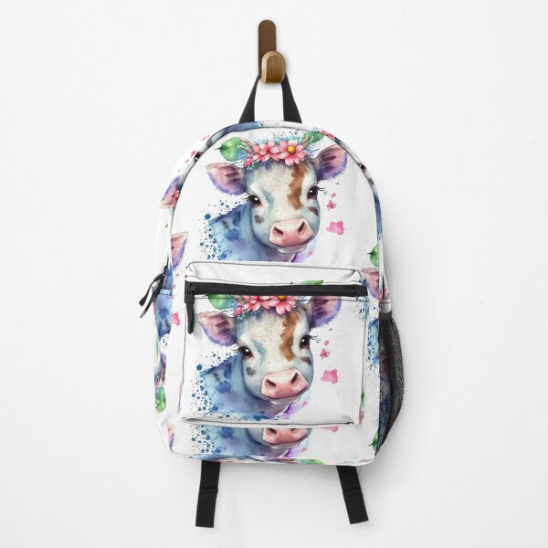 Vista previa del artículo con la obra «Vaca colorida en el campo de flores», diseñado y vendido por Fhfarms.