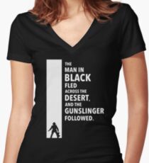 The Dark Tower - Desert white Women's Fitted V-Neck T-Shirt