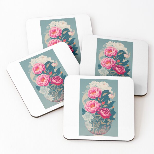 Item preview, Peony flower artwork designed and sold by GroovyDino.