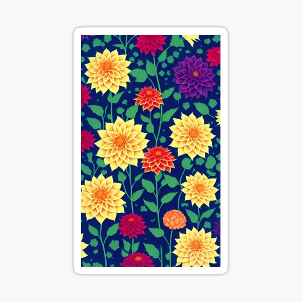 Item preview, Dahlia flower artwork designed and sold by GroovyDino.