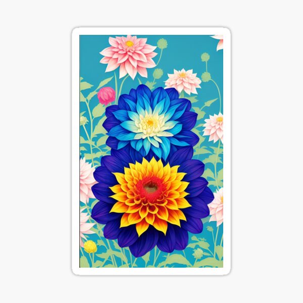 Item preview, Dahlia flower artwork designed and sold by GroovyDino.