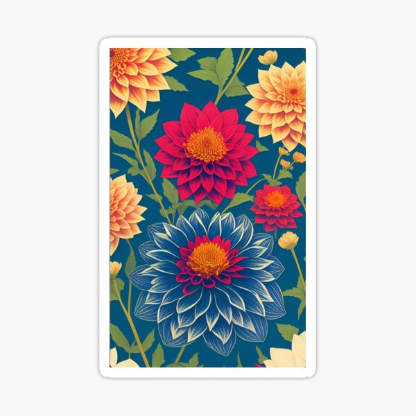 Item preview, Dahlia flower artwork designed and sold by GroovyDino.