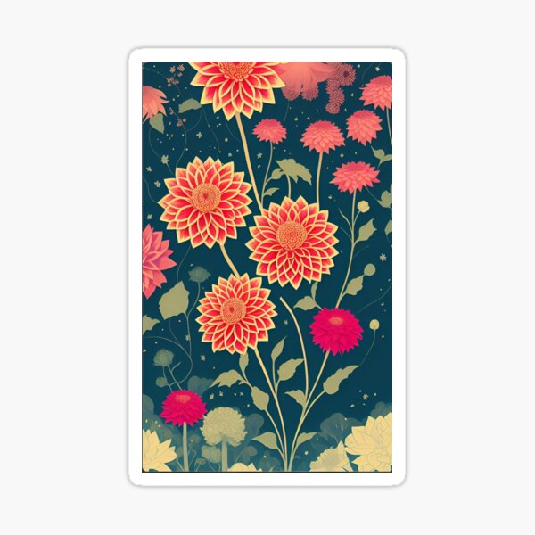 Item preview, Dahlia flower artwork designed and sold by GroovyDino.