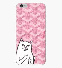 Pink Goyard Fk you cat iPhone Case