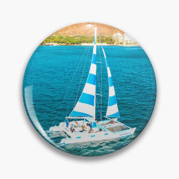 Item preview, MARITIME #36 - Catamaran Sailboat on Aquamarine Waters designed and sold by DEL-Productions.