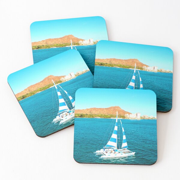 Item preview, MARITIME #36 - Catamaran Sailboat on Aquamarine Waters designed and sold by DEL-Productions.