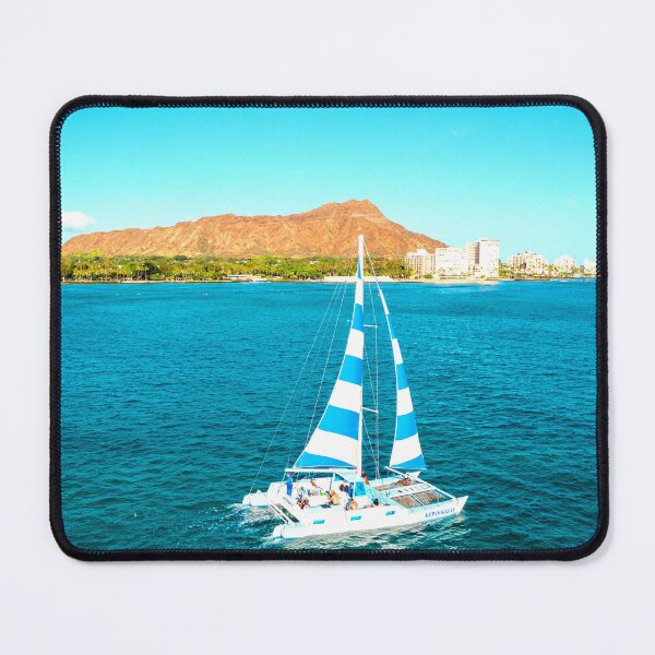 Item preview, MARITIME #36 - Catamaran Sailboat on Aquamarine Waters designed and sold by DEL-Productions.