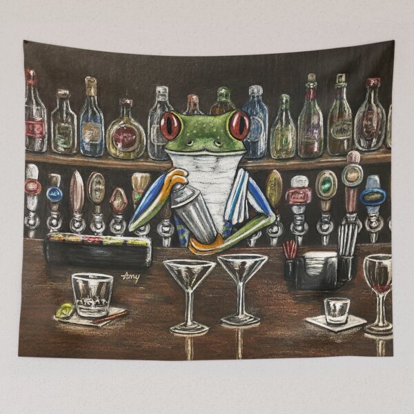 Item preview, "Frog Bar" - Frog Bartender designed and sold by GardenPartyArt.