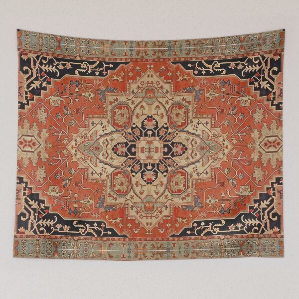 Item preview, Vintage Heriz Medallion Rug Pattern | Boho Persian Geometric Tapestry designed and sold by wildtribe.
