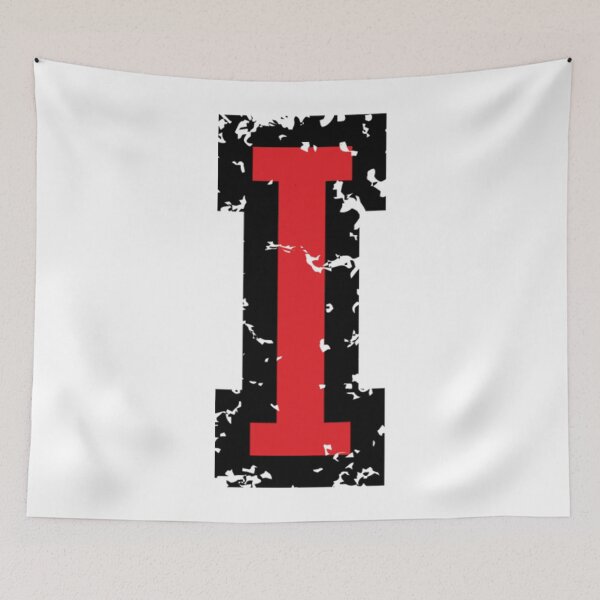 Item preview, Letter I two-color (Distressed BlackRed) designed and sold by BucaBosiwa.