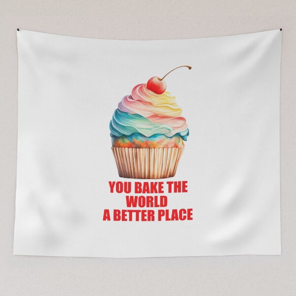 Item preview, Sweet Cupcake Inspiration, You Bake The World Better designed and sold by ThreadofHonor.