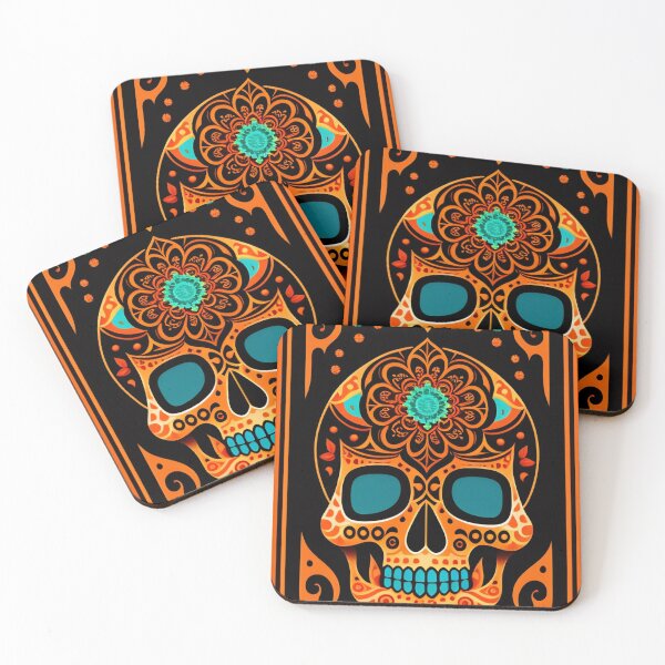 Item preview, Skull surrounded by mexican ornamental elements designed and sold by Printverse Studio.