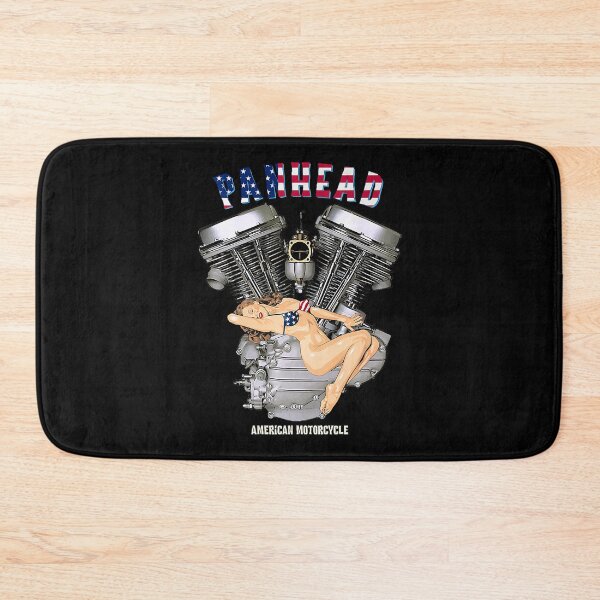 Item preview, USA Panhead Motorcycle Sexy Retro Pinup Flag Biker Gear Premium designed and sold by BucaBosiwa.