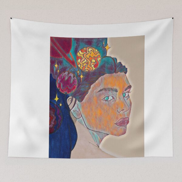 Item preview, Sacred Starry Universe In Her Cosmic Head |Orange| DEMONSIZED designed and sold by Demonsized.