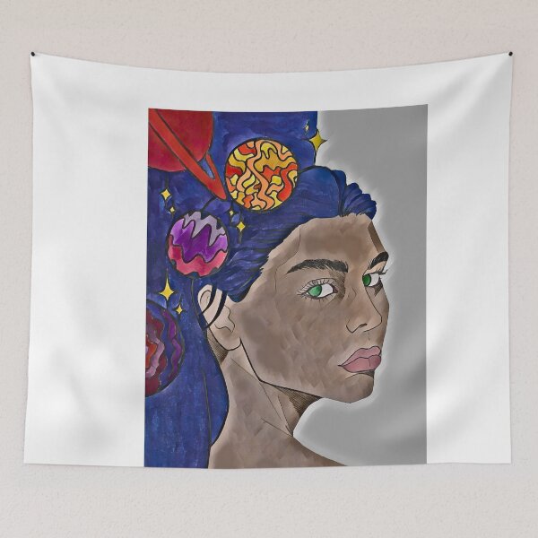 Item preview, Sacred Starry Universe In Her Cosmic Head |Earth tunes| DEMONSIZED designed and sold by Demonsized.