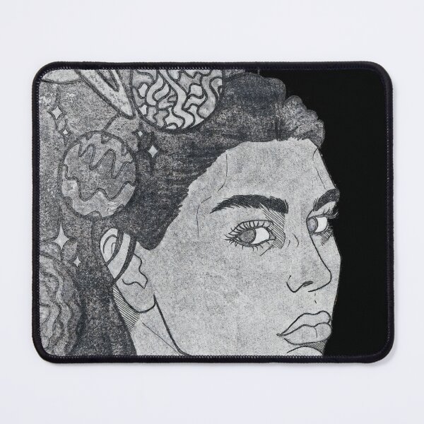 Item preview, Sacred Starry Universe In Her Cosmic Head |Pencil Drawing| DEMONSIZED designed and sold by Demonsized.