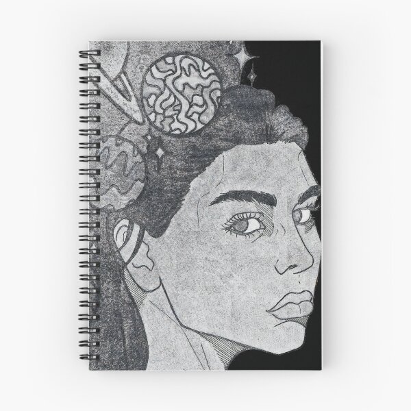 Item preview, Sacred Starry Universe In Her Cosmic Head |Pencil Drawing| DEMONSIZED designed and sold by Demonsized.