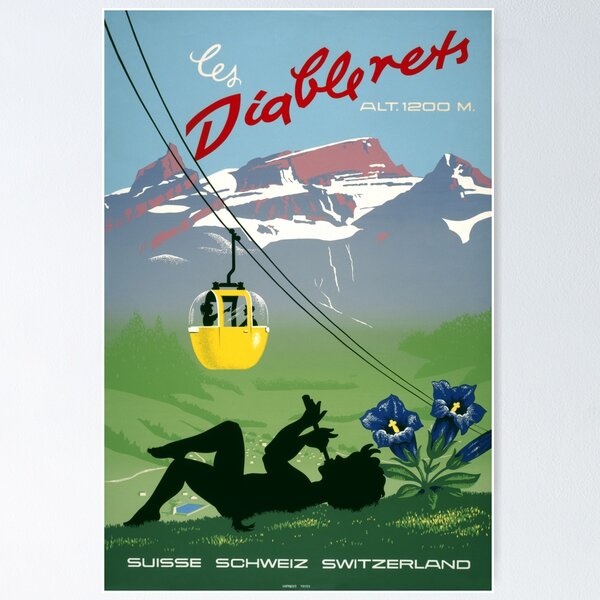 Item preview, Les Diablerets, Vaud, Switzerland,Travel Poster designed and sold by BokeeLee.