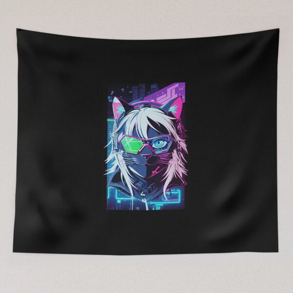 Item preview, Cyberpunk cat - Scavenger | "Cybercat Chronicles" collection designed and sold by RESToRAPTOR.