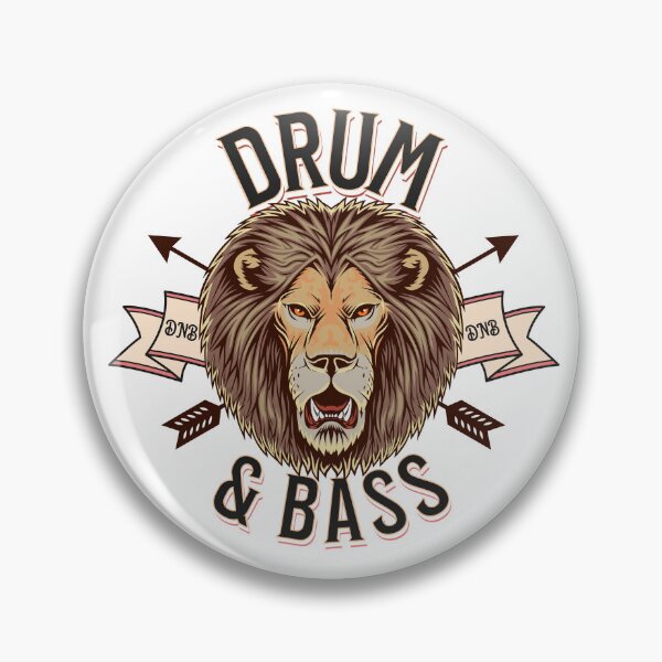 Item preview, DRUM & BASS  - Lion Face (black) designed and sold by Discothreadz.
