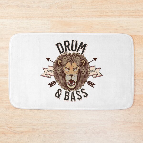 Item preview, DRUM & BASS  - Lion Face (black) designed and sold by Discothreadz.