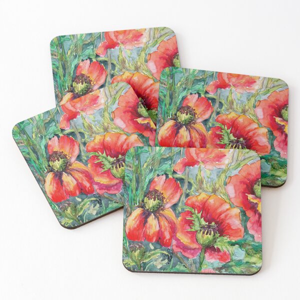 Item preview, Blooming Red Watercolor Painting designed and sold by Svitlana Prouty.
